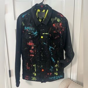 Smoke Rise Black Jacket and Pant Set with Color Splatter